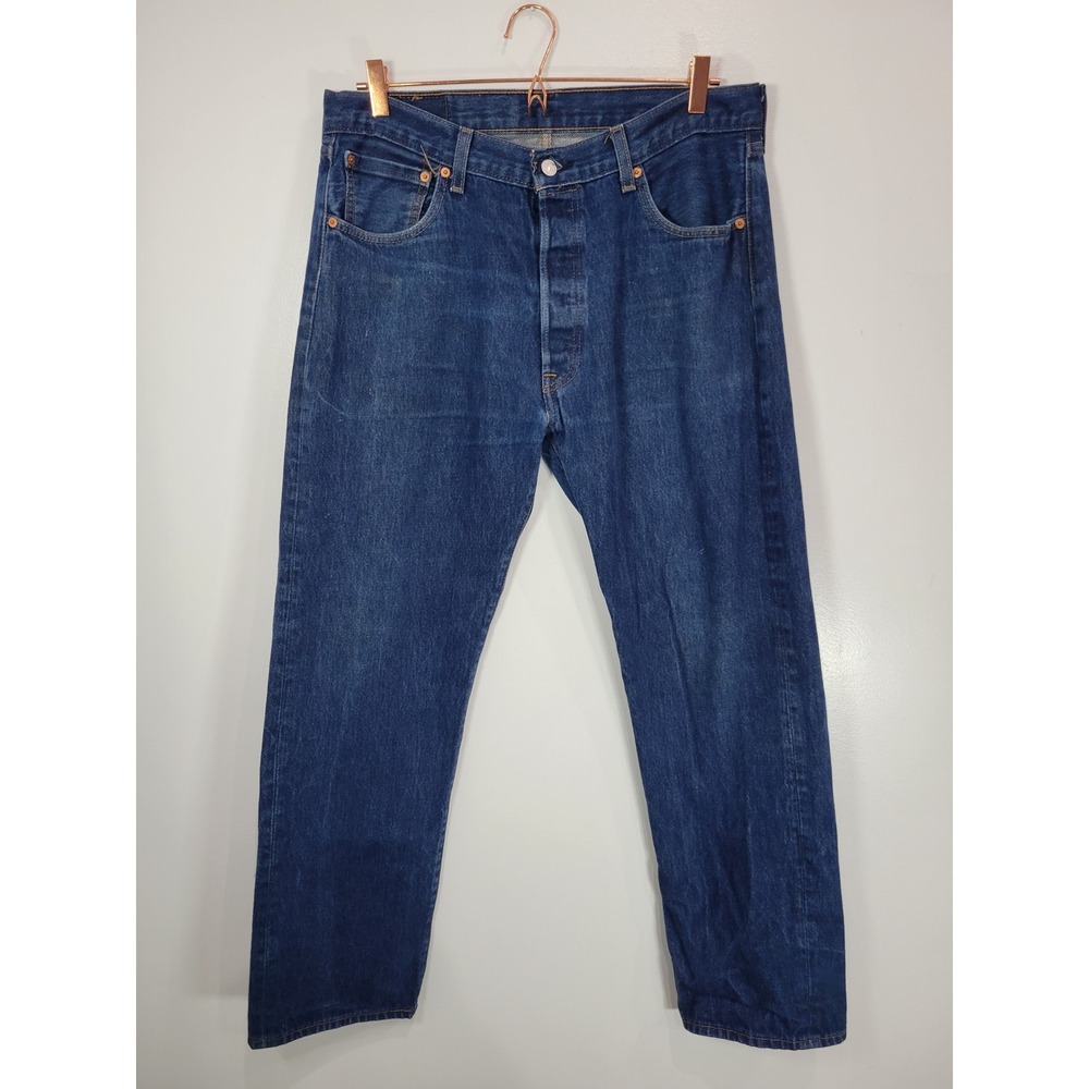 Levis 501xx Original Fit Mens Blue Straight Leg Button Fly Jeans W36 L34